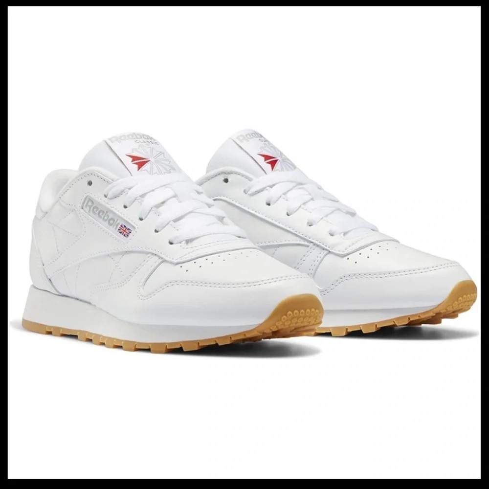 REEBOK‎ WOMENS CLASSIC LEATHER WHITE COURSE A PIED SNEAKER SIZE 11.5